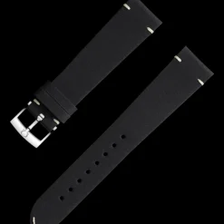 Black leather strap with pin buckle