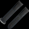 Black rubber strap with foldover clasp for the Seamaster Planet Ocean 600M
