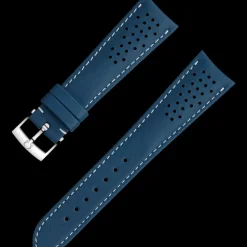 Blue leather strap with pin buckle
