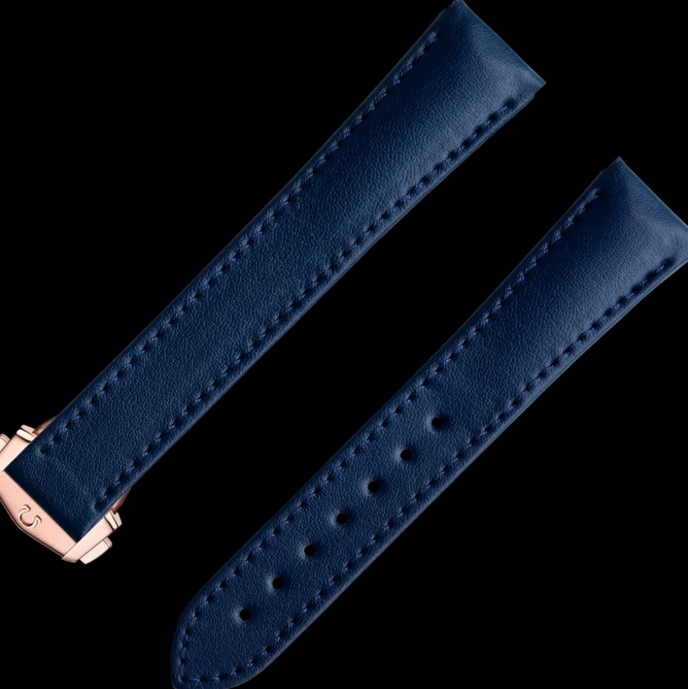Blue vegan strap with foldover clasp
