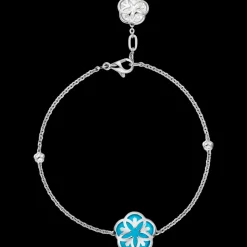 Bracelet, 18k white gold, mother‑of‑pearl, turquoise