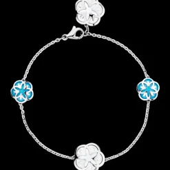 Bracelet, 18k white gold, mother‑of‑pearl, turquoise