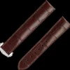 Brown alligator leather strap with foldover clasp
