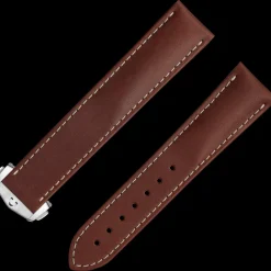 Brown leather strap with foldover clasp