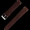 Brown leather strap with pin buckle