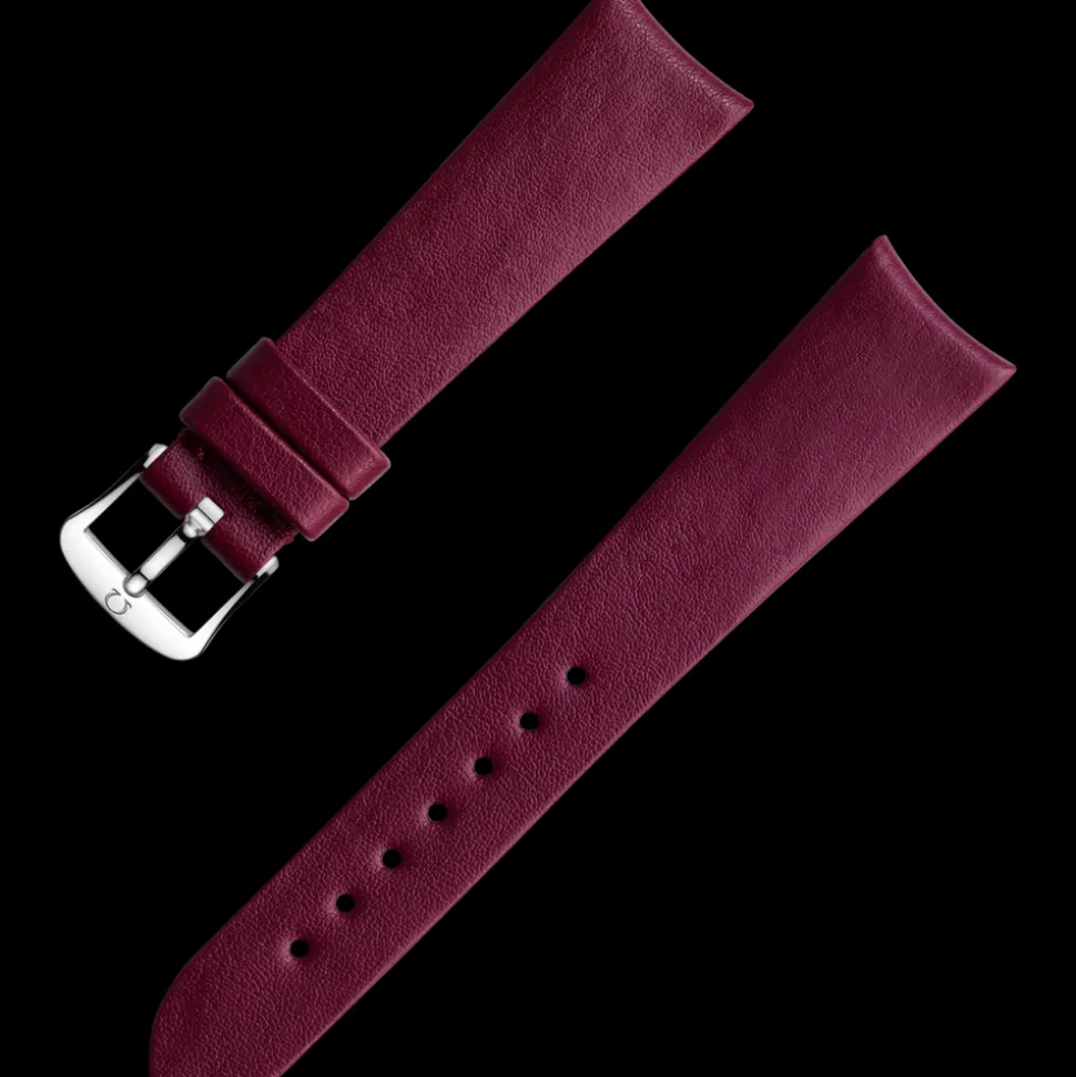Burgundy vegan strap with pin buckle