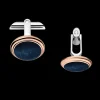 Cufflinks, 18k red gold, eyes of hawk, stainless steel