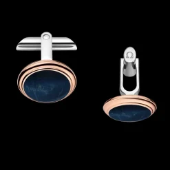 Cufflinks, 18k red gold, eyes of hawk, stainless steel