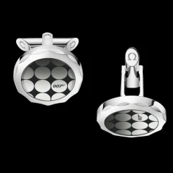 Cufflinks, sapphire crystal plates, stainless steel
