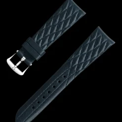 Dark blue leather strap with pin buckle