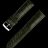 Dark green alligator leather strap with pin buckle