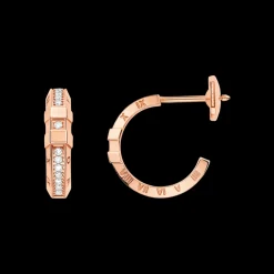 Earring, 18k red gold, diamonds