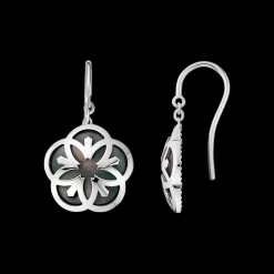 Earring, 18k white gold, tahiti mother‑of‑pearl