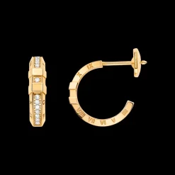 Earring, 18k yellow gold, diamonds
