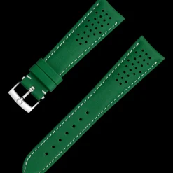 Green leather strap with pin buckle