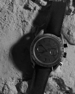 44.25 mm, black ceramic on coated nylon fabric strap