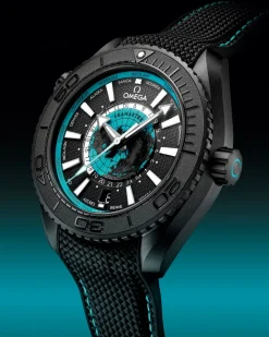 45.5 mm, black ceramic on rubber strap