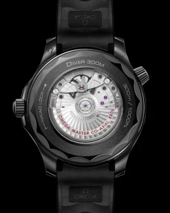 43.5 mm, black ceramic on rubber strap