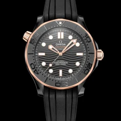 43.5 mm, black ceramic on rubber strap