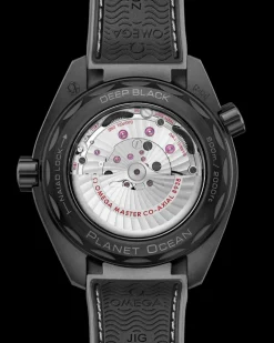 45.5 mm, black ceramic on rubber strap