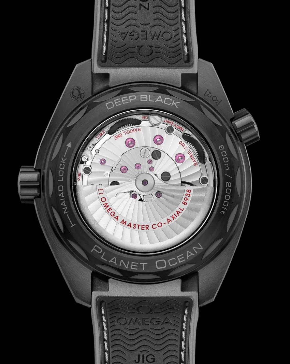 45.5 mm, black ceramic on rubber strap