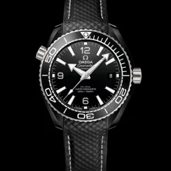 39.5 mm, black ceramic on rubber strap