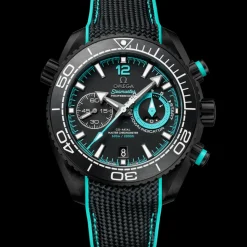 45.5 mm, black ceramic on rubber strap