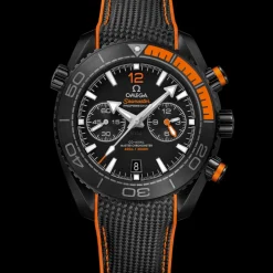 45.5 mm, black ceramic on rubber strap