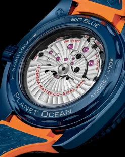 45.5 mm, blue ceramic on rubber strap