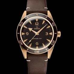 41 mm, Bronze gold on leather strap