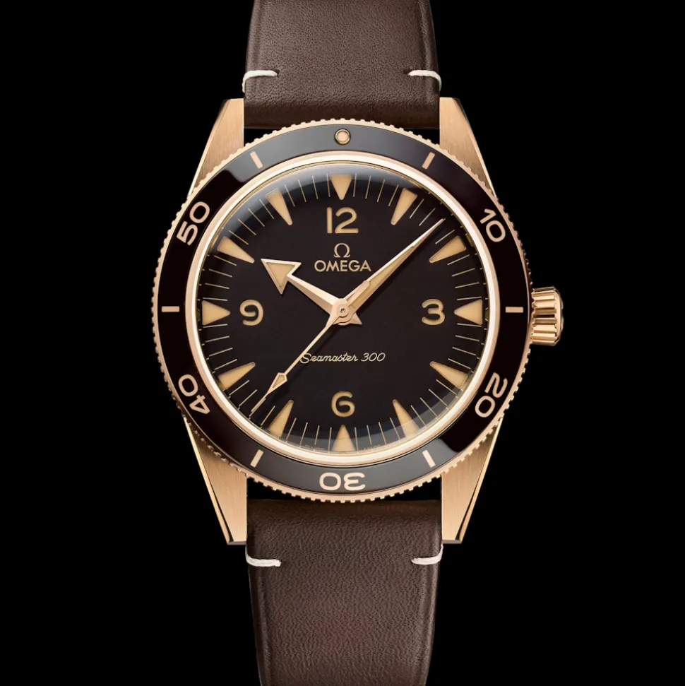 41 mm, Bronze gold on leather strap