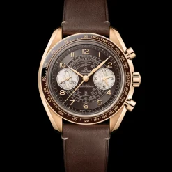 43 mm, Bronze gold on leather strap