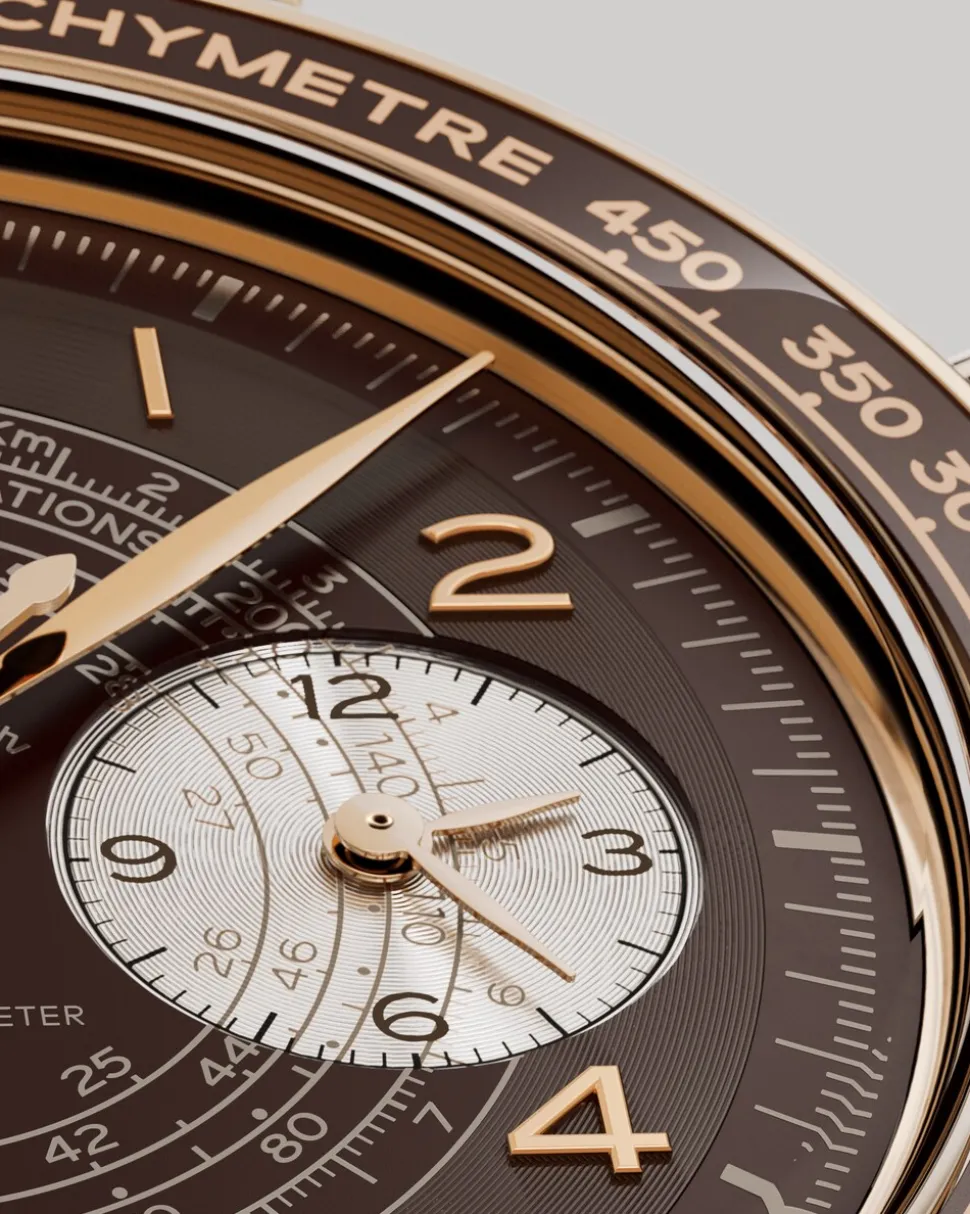 43 mm, Bronze gold on leather strap