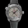 45.5 mm, grey ceramic on rubber strap