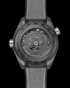 45.5 mm, grey ceramic on rubber strap