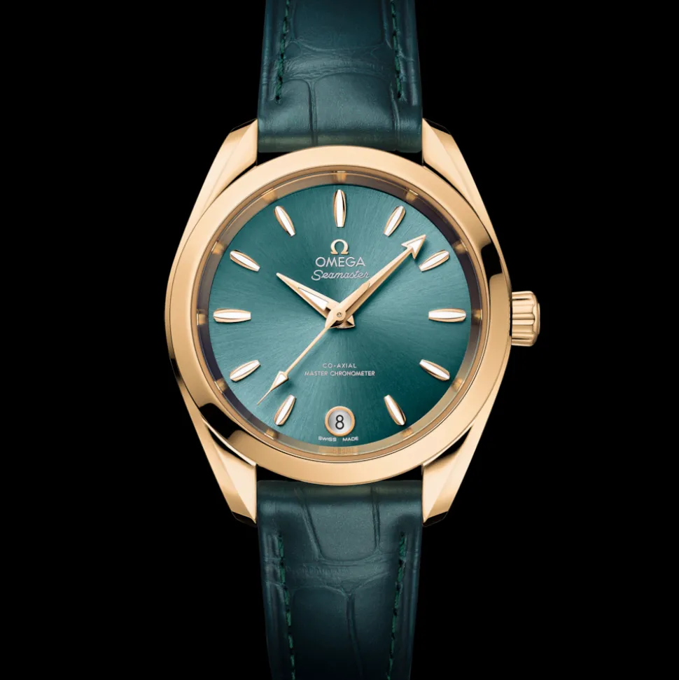 34 mm, Moonshine™ gold on leather strap