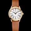 26 mm, Moonshine™ gold on leather strap