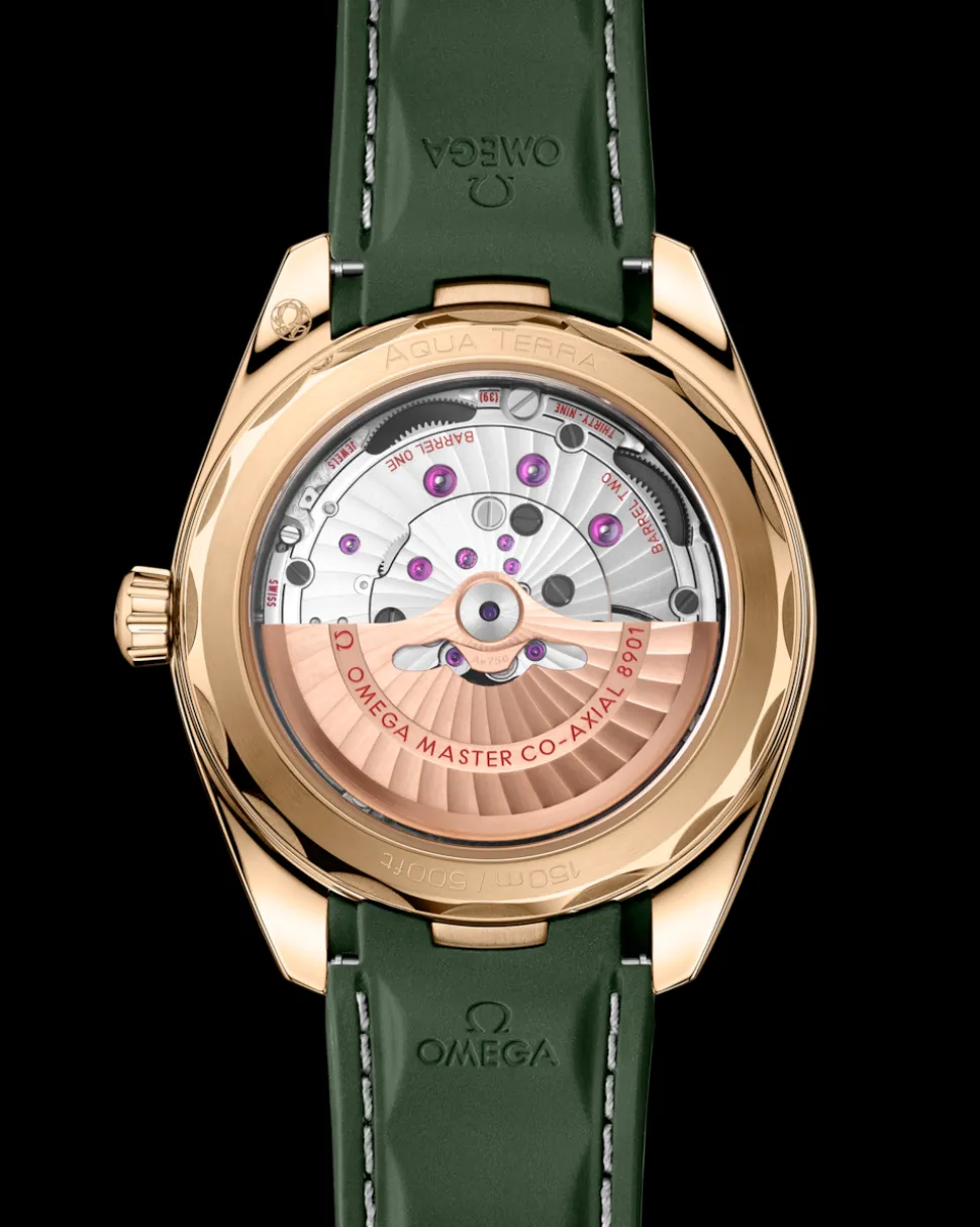 41 mm, Moonshine™ gold on rubber strap