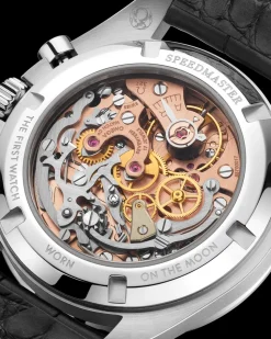 42 mm, platinum on leather strap
