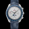 44.25 mm, platinum on leather strap