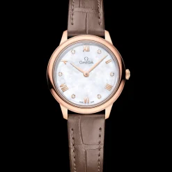 27.5 mm, Sedna™ gold on leather strap