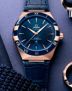 41 mm, Sedna™ gold on leather strap