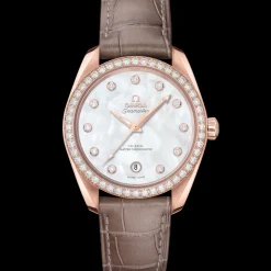 38 mm, Sedna™ gold on leather strap