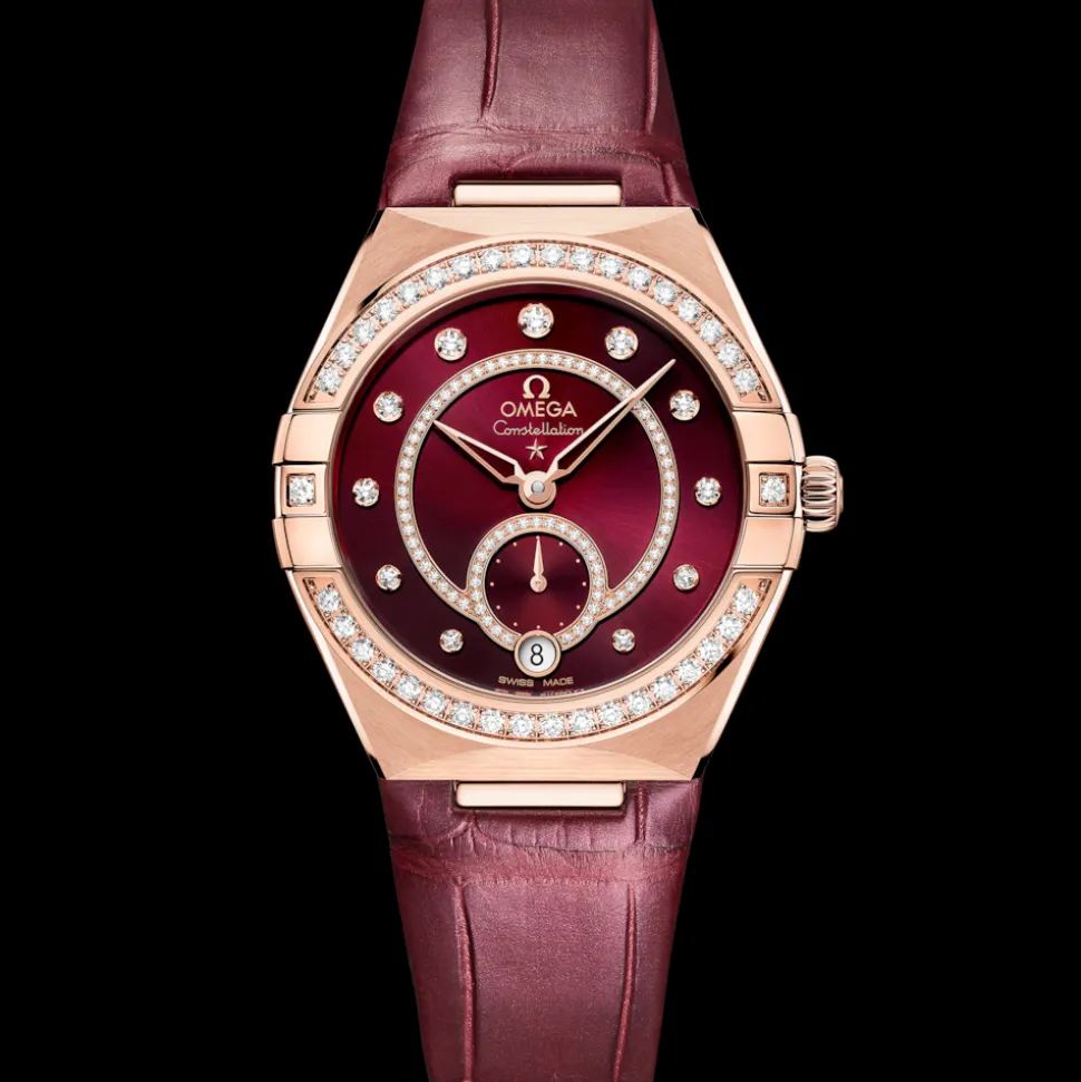 34 mm, Sedna™ gold on leather strap