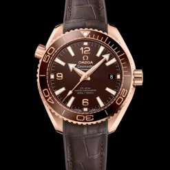 39.5 mm, Sedna™ gold on leather strap with rubber lining