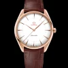 39.5 mm, Sedna™ gold on leather strap
