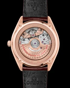 39.5 mm, Sedna™ gold on leather strap