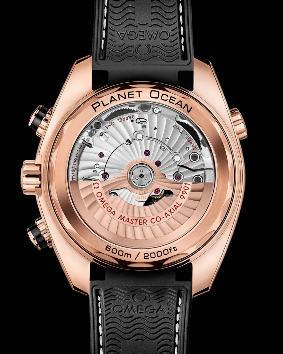 45.5 mm, Sedna™ gold on leather strap with rubber lining