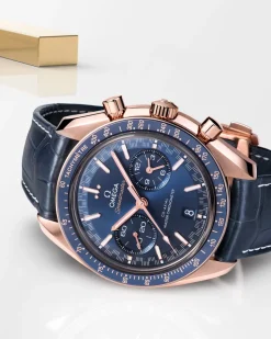 44.25 mm, Sedna™ gold on leather strap