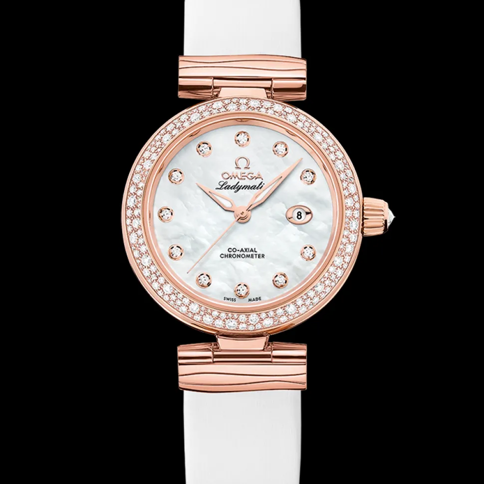 34 mm, Sedna™ gold on leather strap